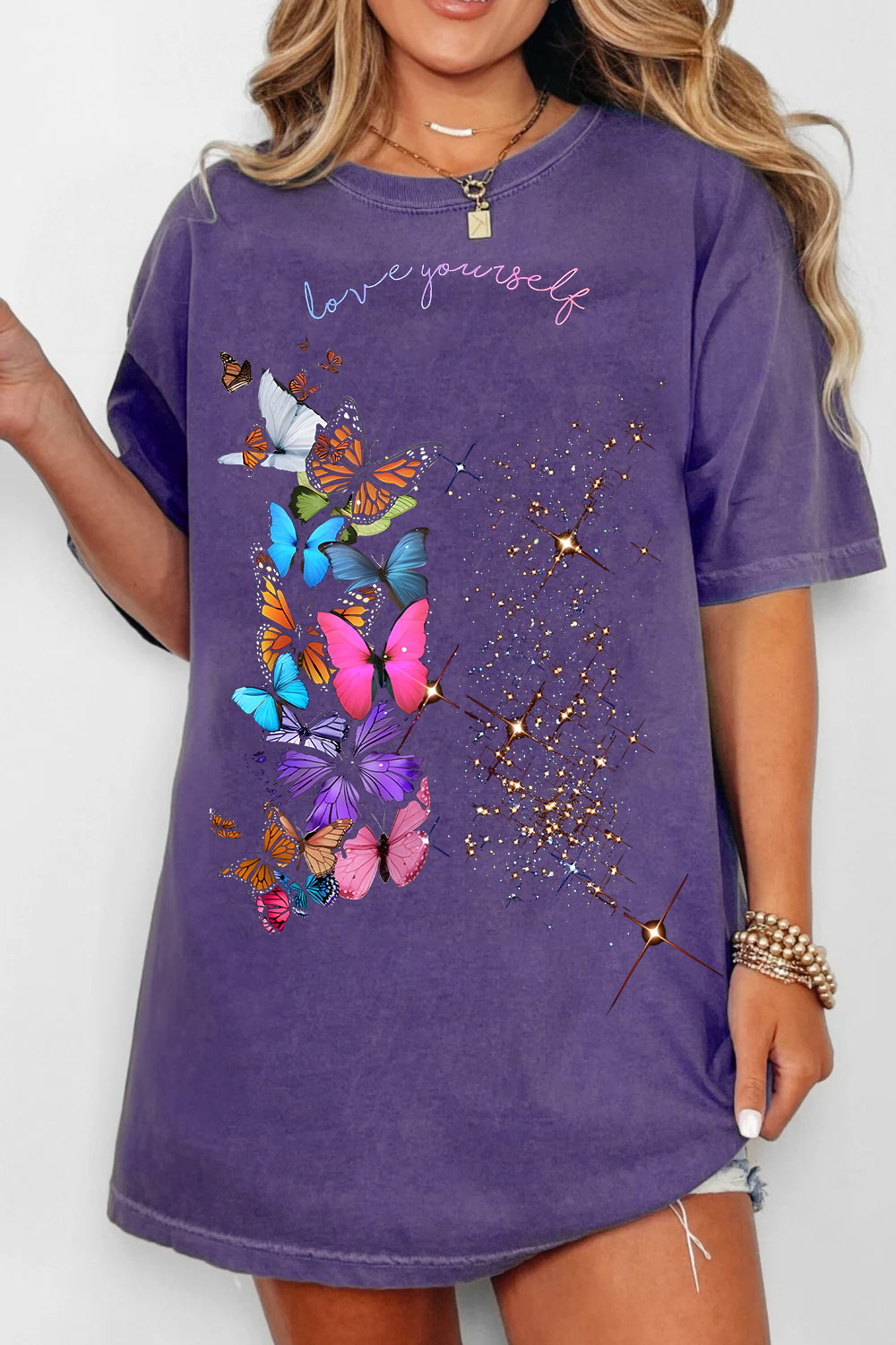 BTS Butterfly Print T-Shirt