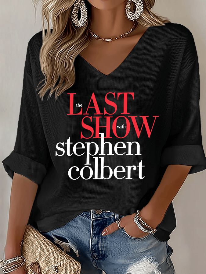 🔥Last Day 49% Off🔥V-Neck Retro Last Show Print T-Shirt