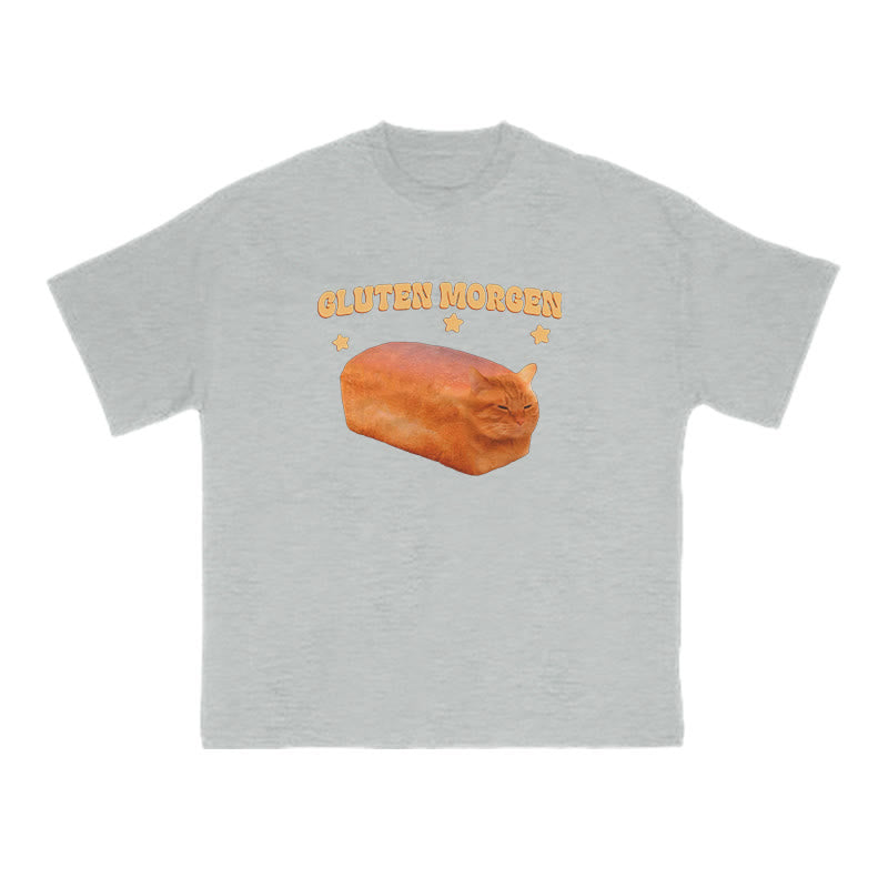 Gluten Morgen Cat Meme Print T-shirt