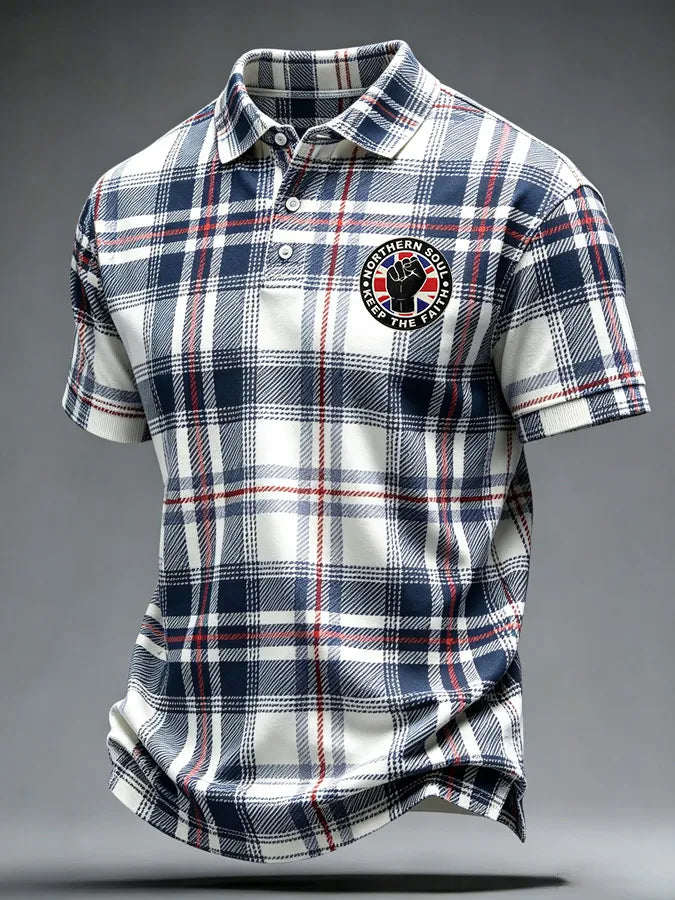 Men's Music-Print Polo Shirt