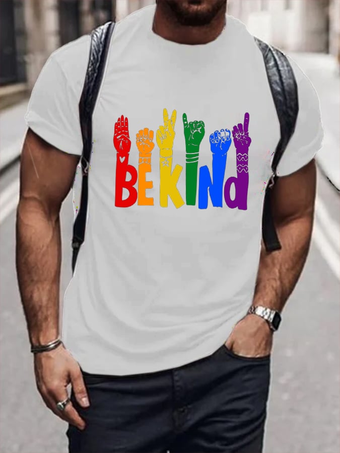 Men'S Be Kind Rainbow Print T-shirt