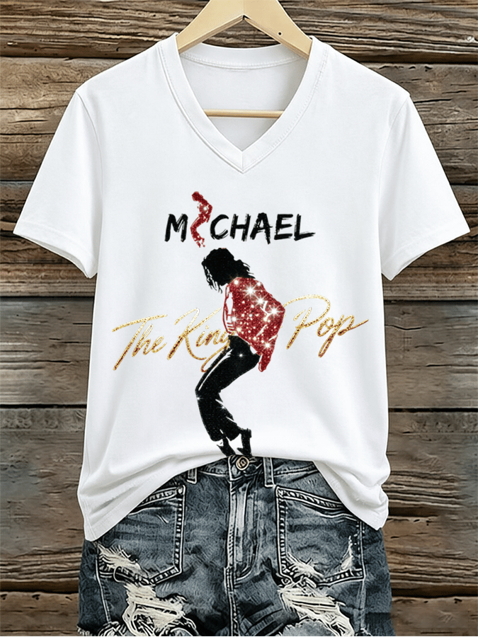 Women's Pop Music Inspired Printed Casual T-shirt