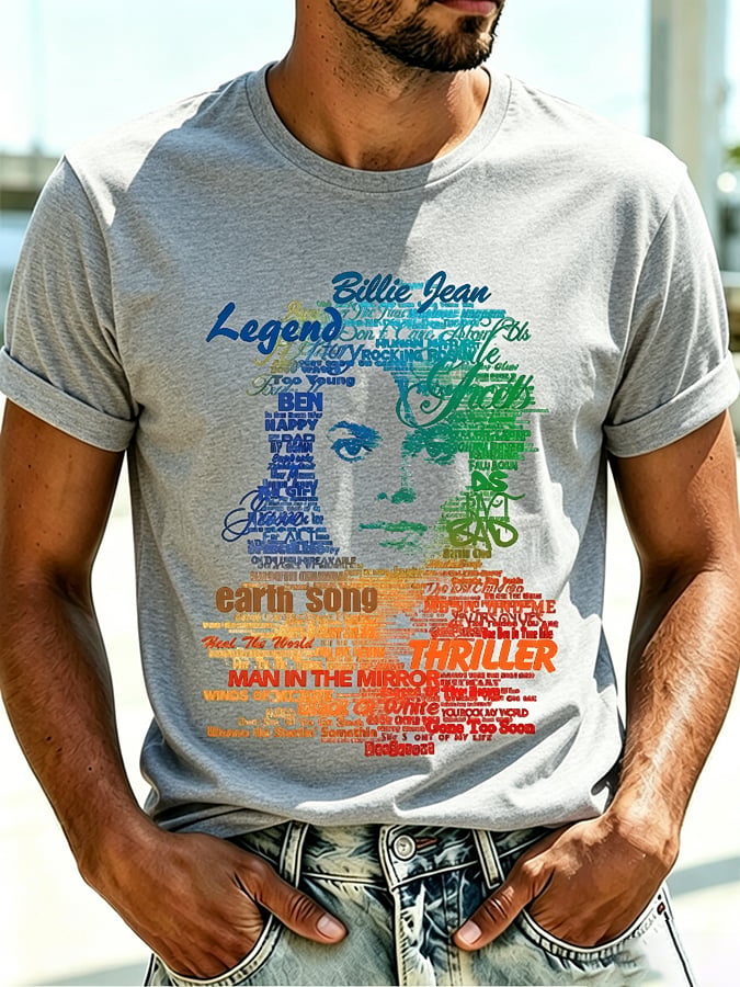 Men's Pop Music Inspired Printed  T-Shirt