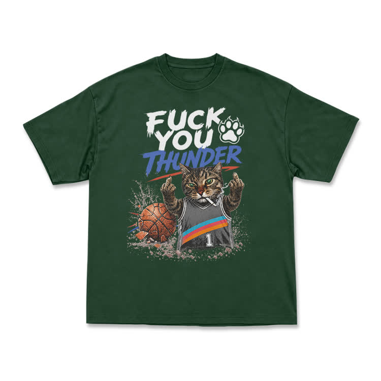 Vintage Cat Basketball Graphic T-Shirt