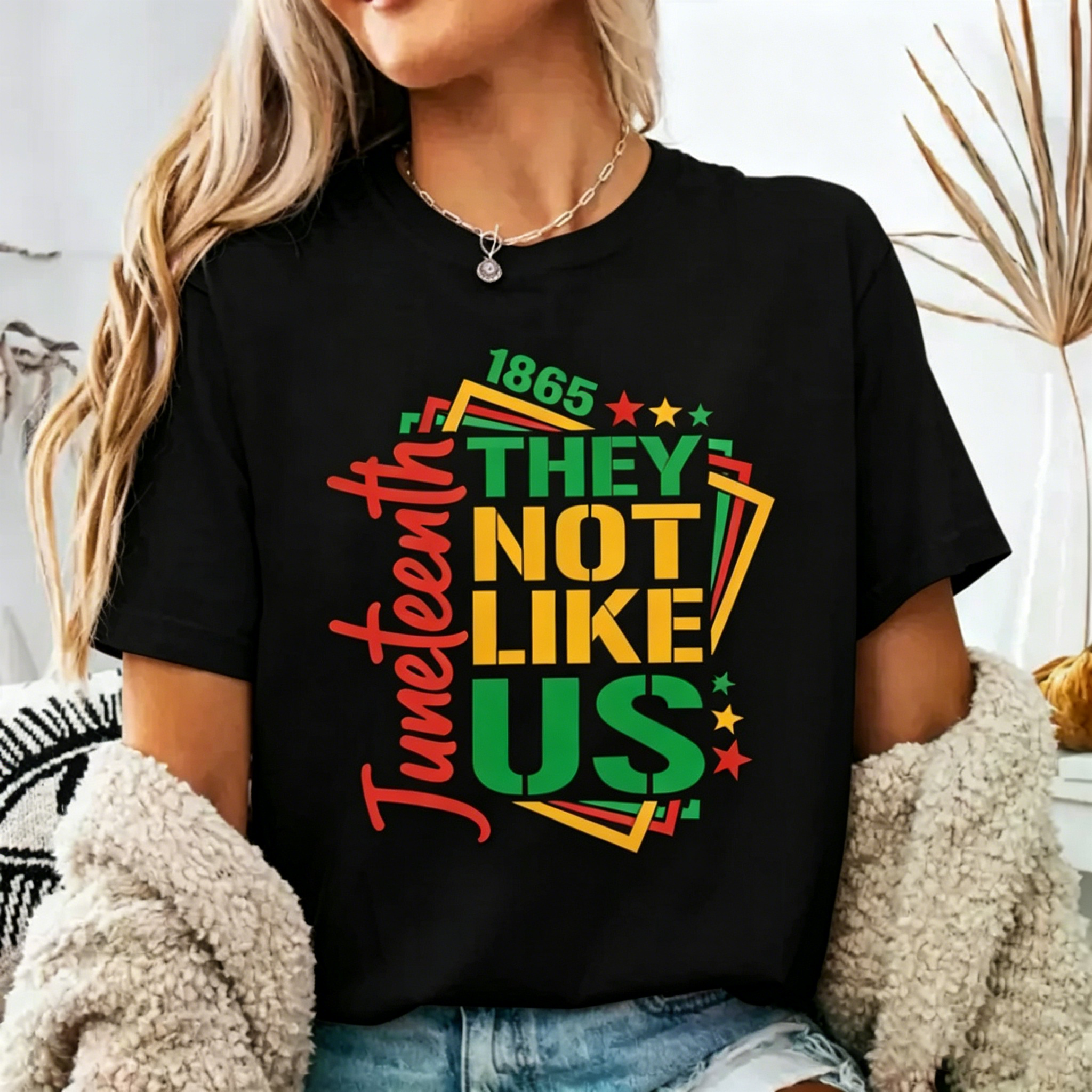 Women's  They Not Like Us Juneteenth independence day T-shirt