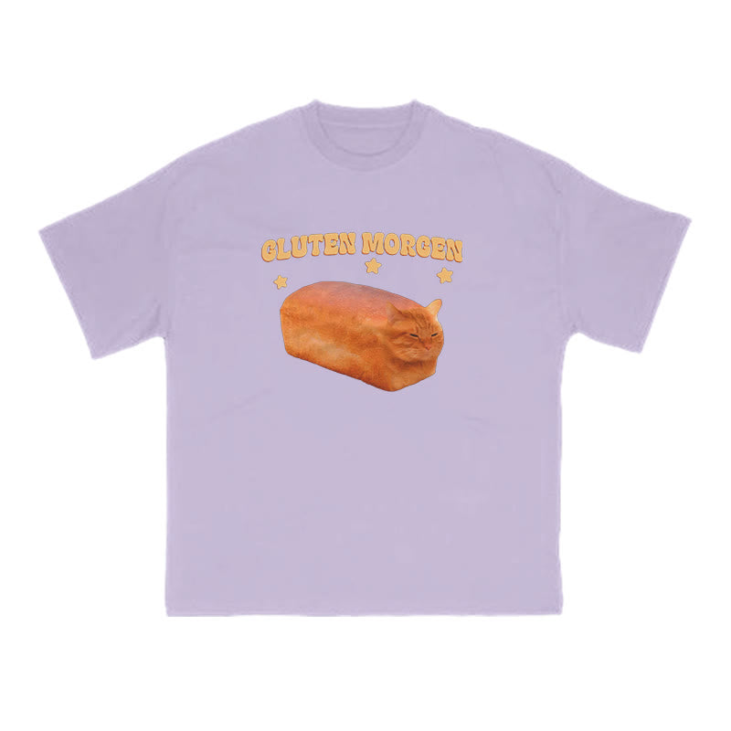 Gluten Morgen Cat Meme Print T-shirt