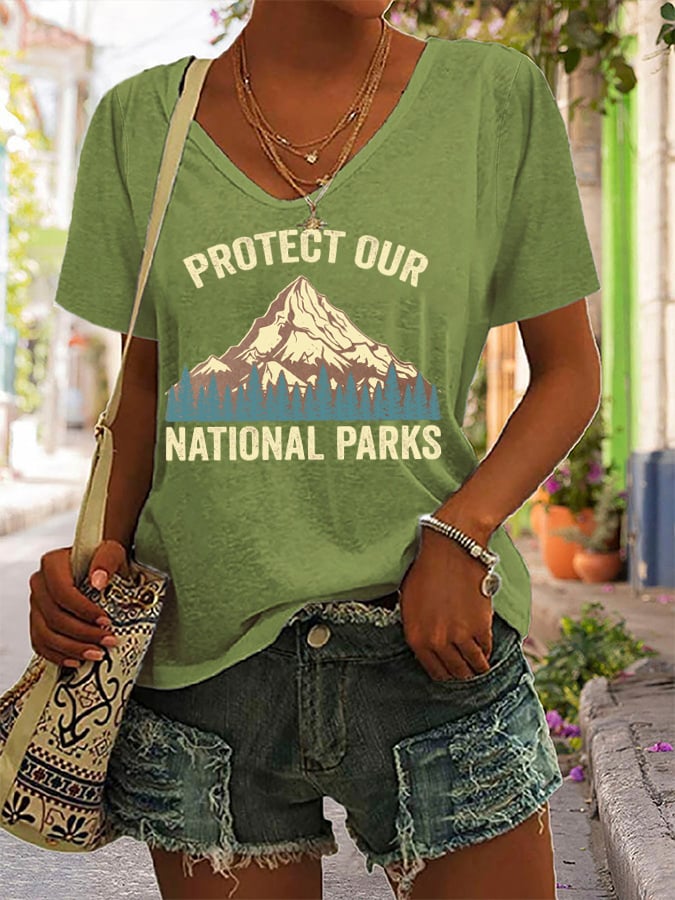 Women's Fashion Casual National Park Protection T-Shirt