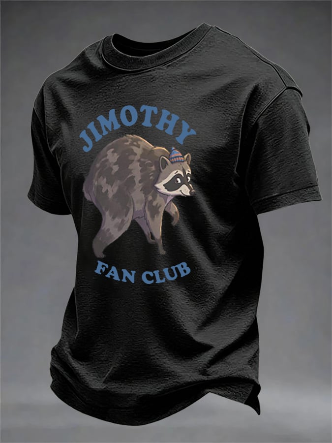 Men's Retro Jimothy Fan Club Printed Casual T-Shirt