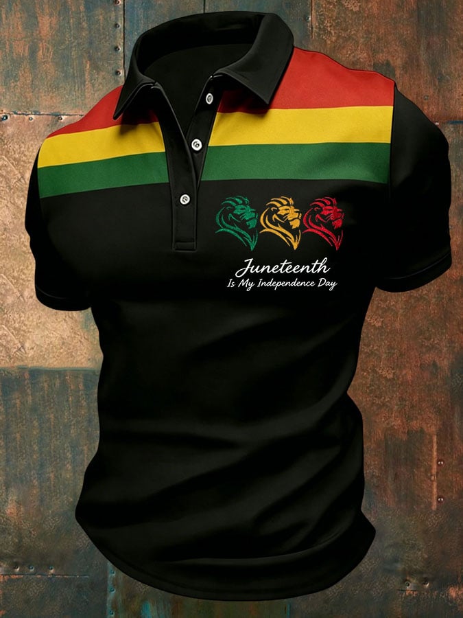 Men's Juneteenth Is My Independence Day Print Polo Shirt
