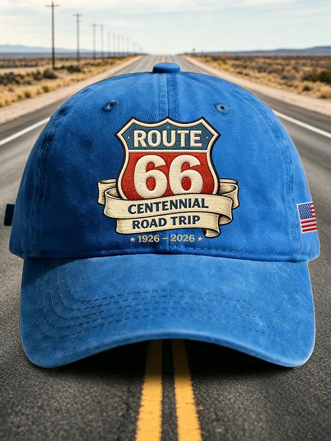 Unisex Vintage Road Trip Route 66 Centennial Printed Hat
