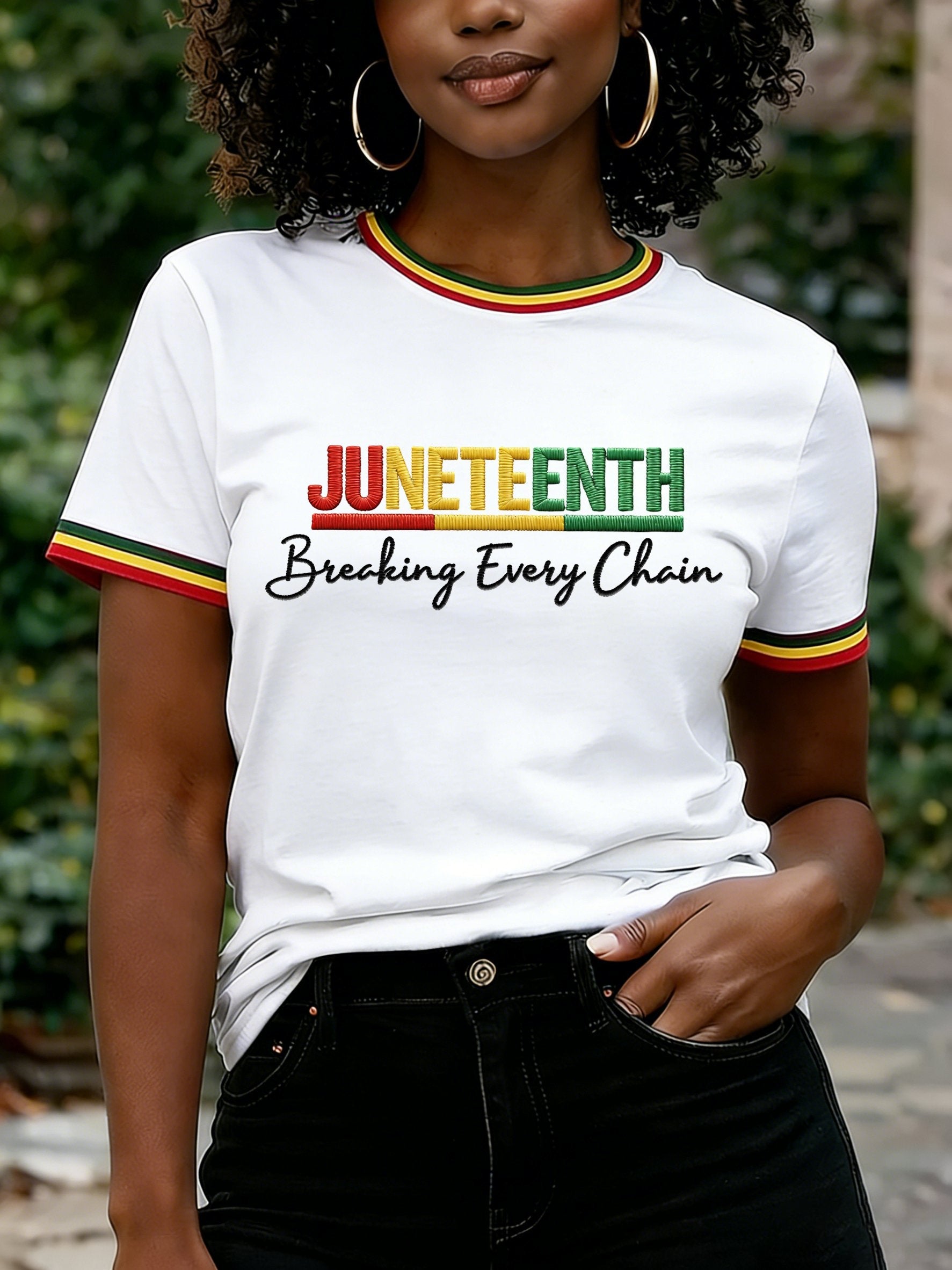 Women's Juneteenth Breaking Every Chain Print Casual T-shirt