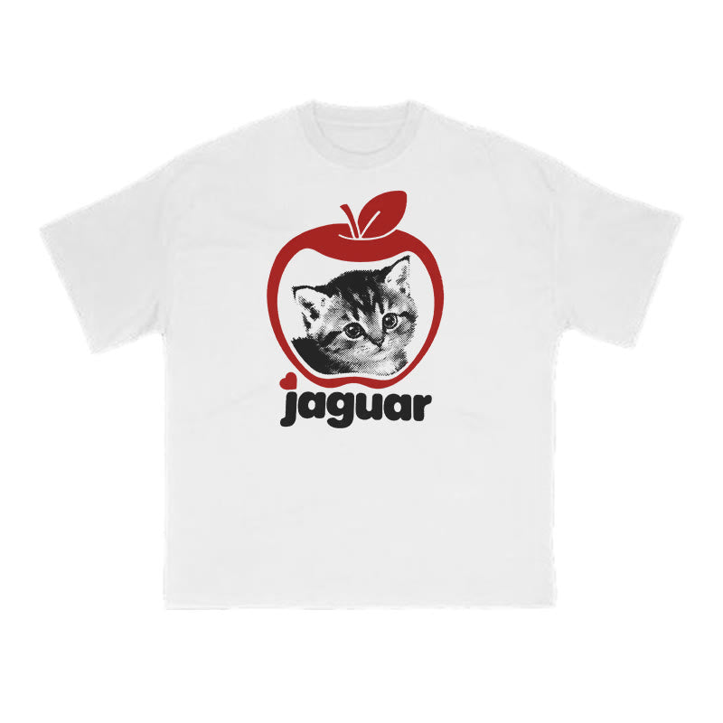 The Cat In The Red Apple Print T-shirt
