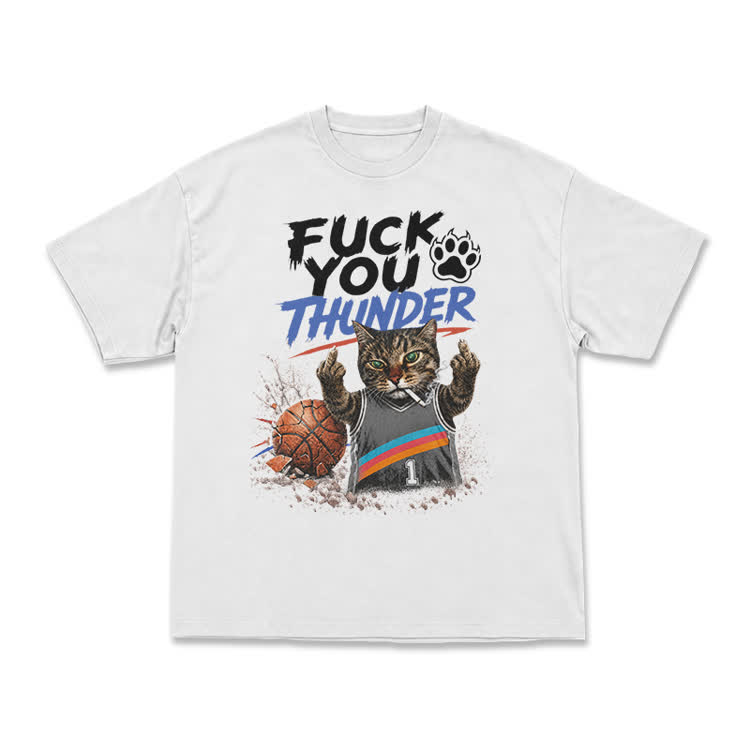 Vintage Cat Basketball Graphic T-Shirt
