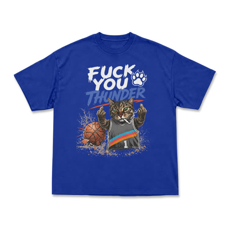 Vintage Cat Basketball Graphic T-Shirt