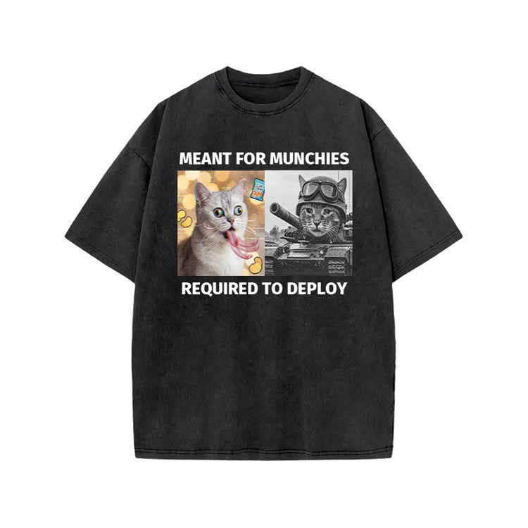 Street Cat Collage Graphic Print Acid Washed T-shirt
