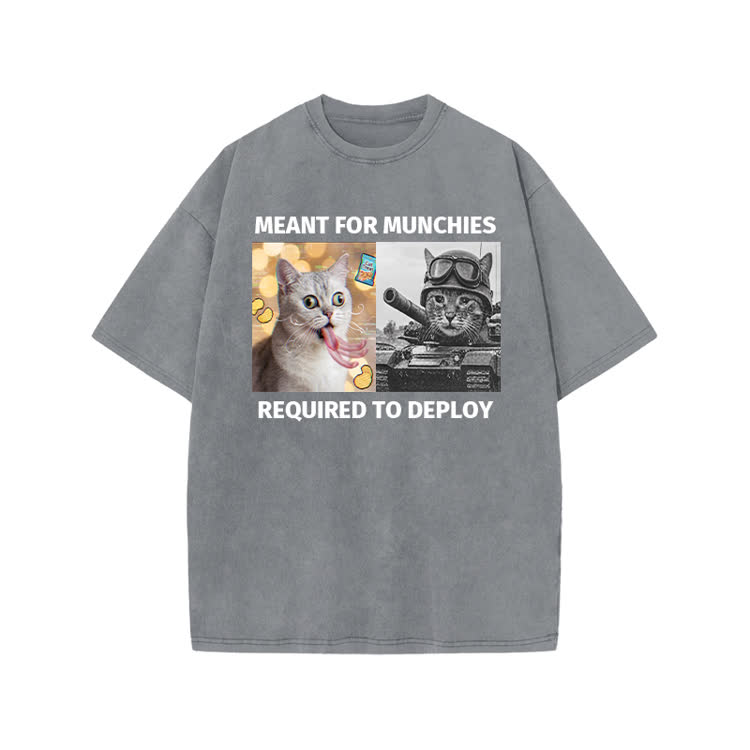 Street Cat Collage Graphic Print Acid Washed T-shirt