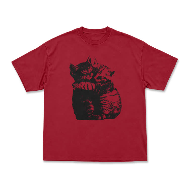 Modern Cat Artwork Casual T-Shirt