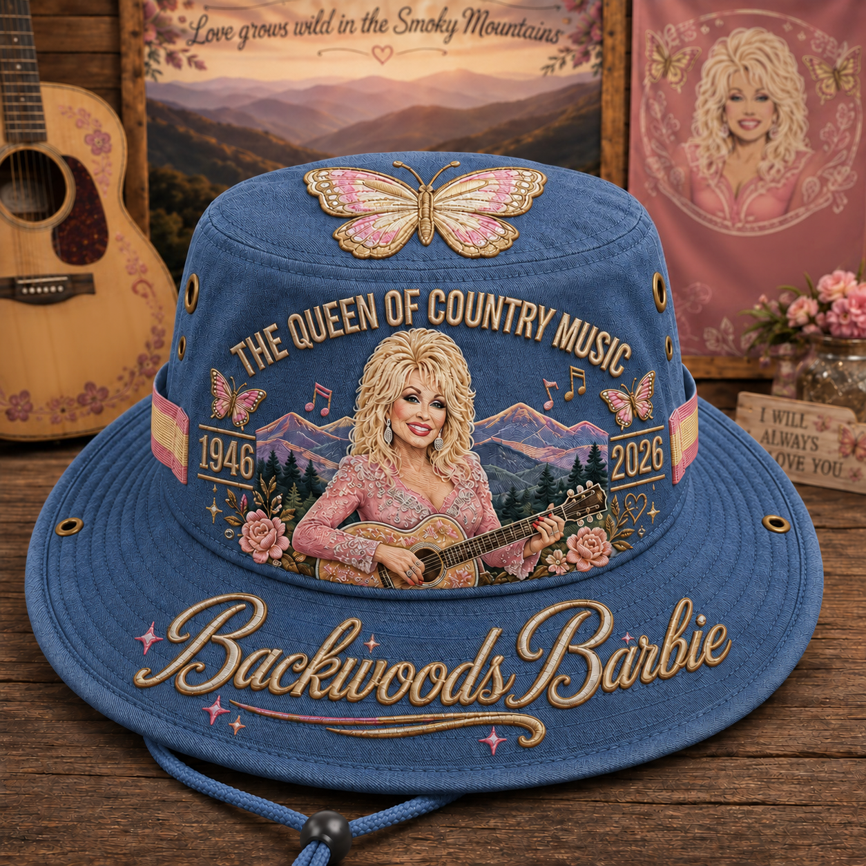 🇺🇸 Last Day Promo: 49% OFF🎸🦋Queen of Country Music Memorial Boonie Hat