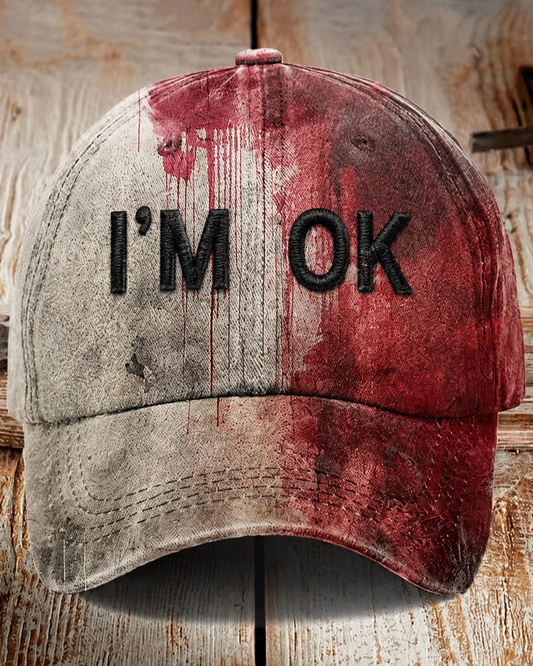 Unisex Bloody I'm OK Halloween Printed Cap