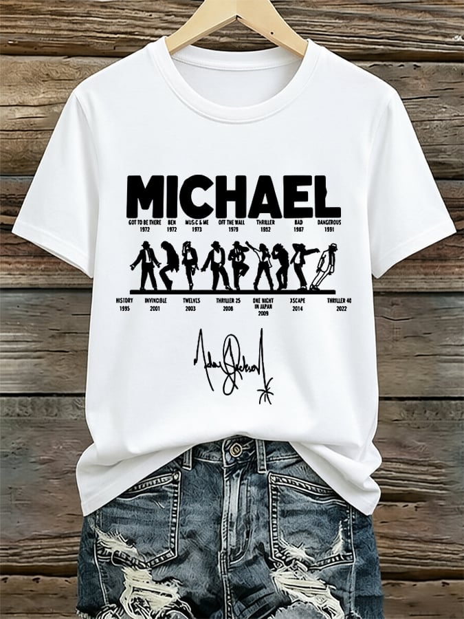 Women's Pop Music Inspired Printed  T-Shirt
