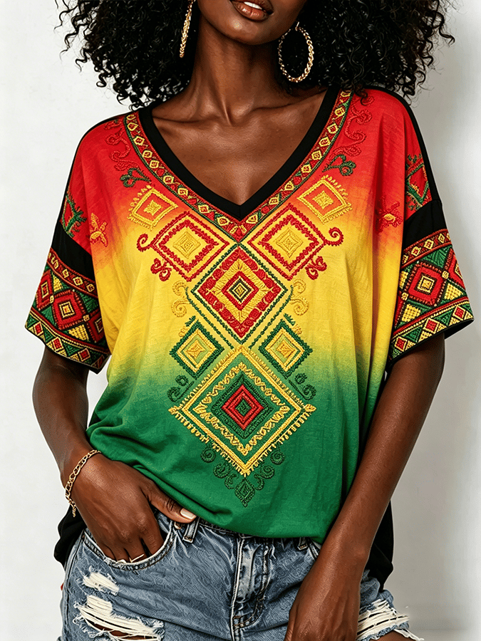 Black Pride, Juneteenth Celebration Printed Casual T-Shirt