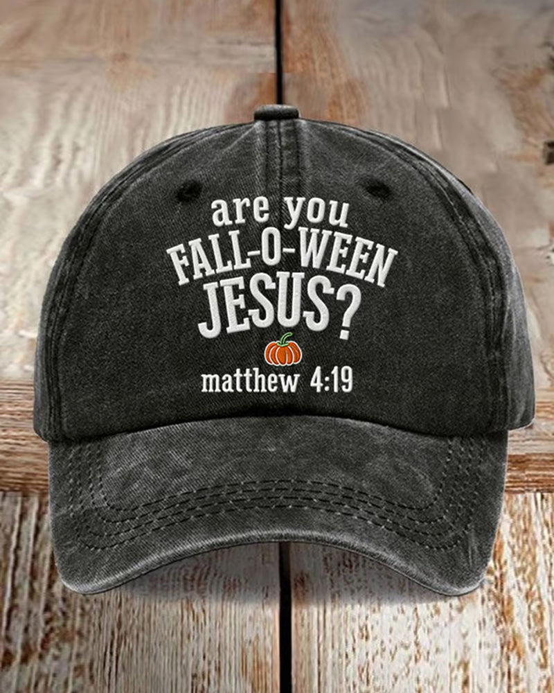 Unisex Casual Halloween Faith Print Adjustable Washed Cotton Cap