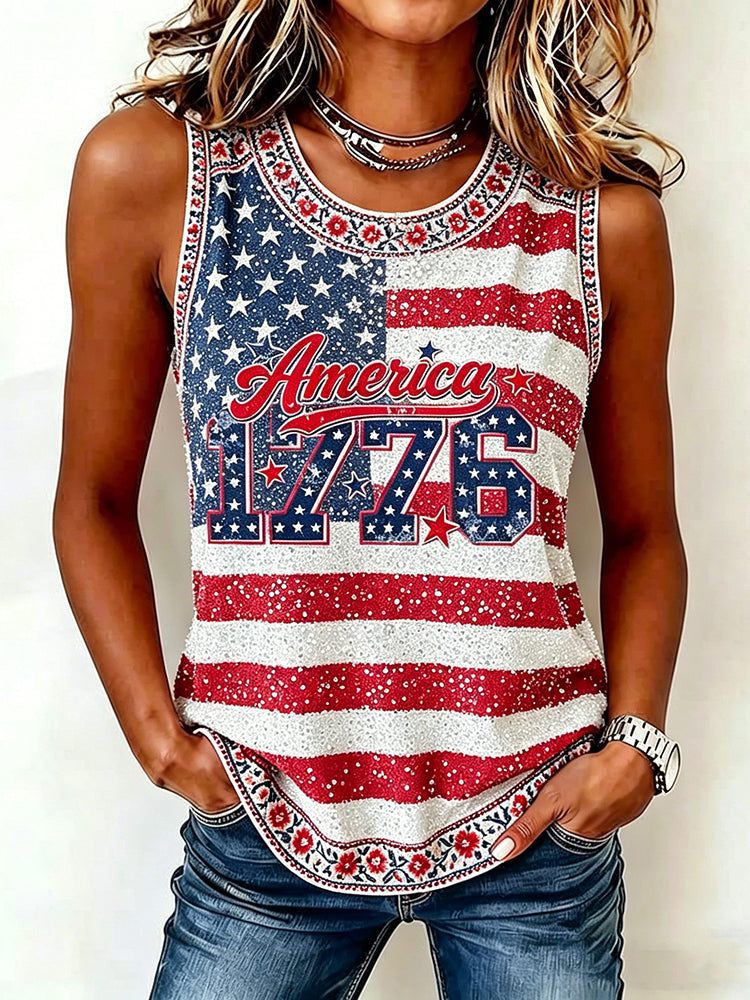 Women's Independence Day Themed Casual Vest