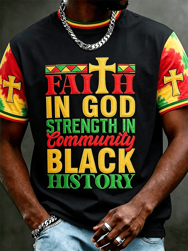 Men's Juneteenth Printed Casual T-shirt