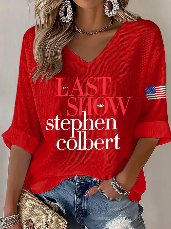 🔥Last Day 49% Off🔥V-Neck Retro Last Show Print T-Shirt