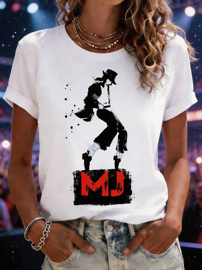Women's Superstar Art Print V Neck T-shirt