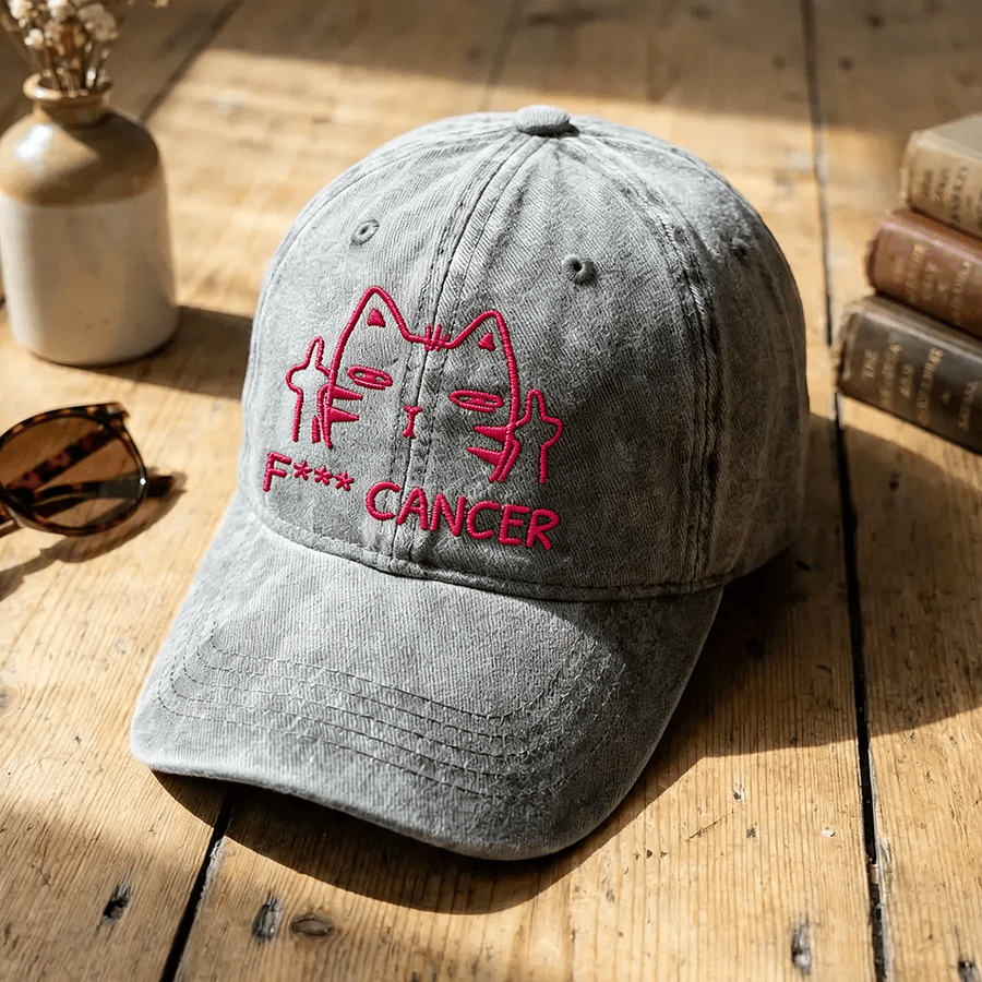 男女同款“F*** cancer”乳腺癌意识印花帽子