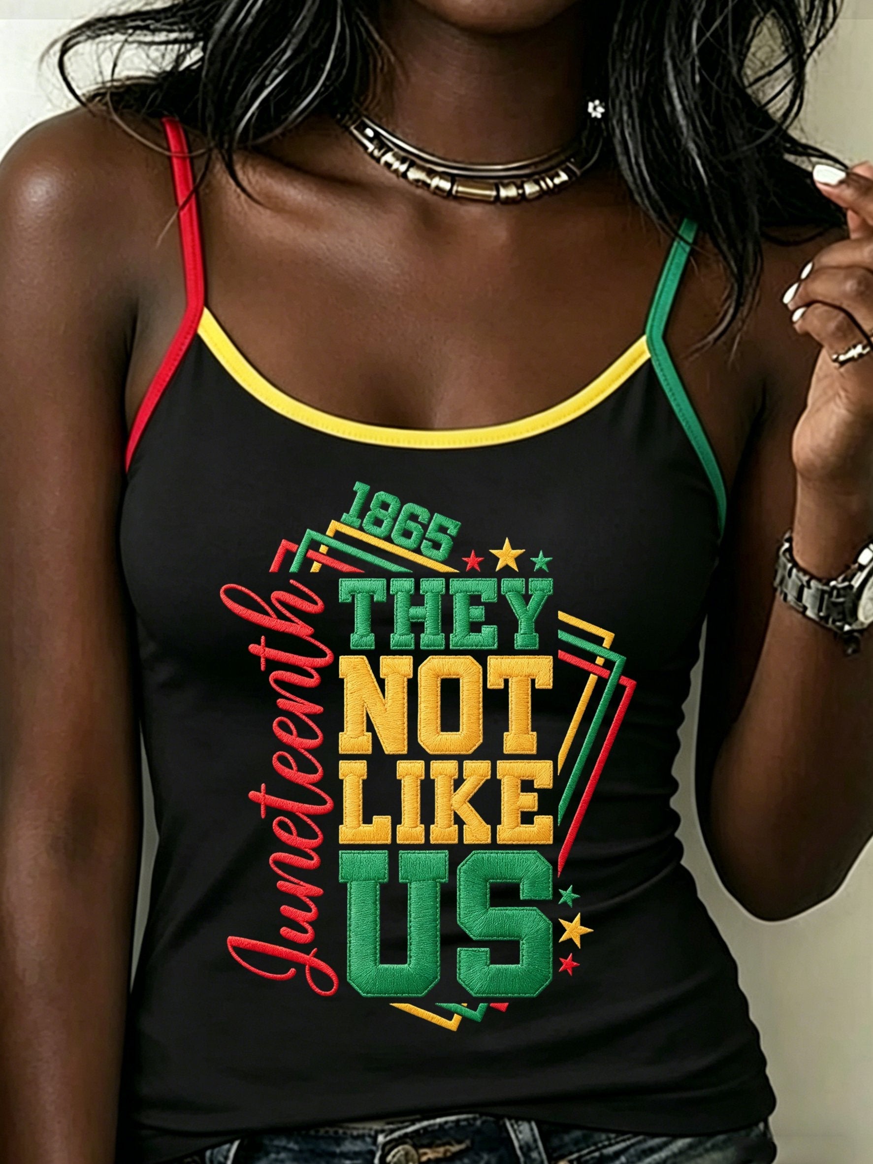 Women's Juneteenth Print Spaghetti Strap Top