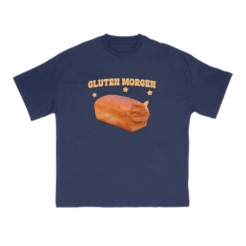 Gluten Morgen Cat Meme Print T-shirt