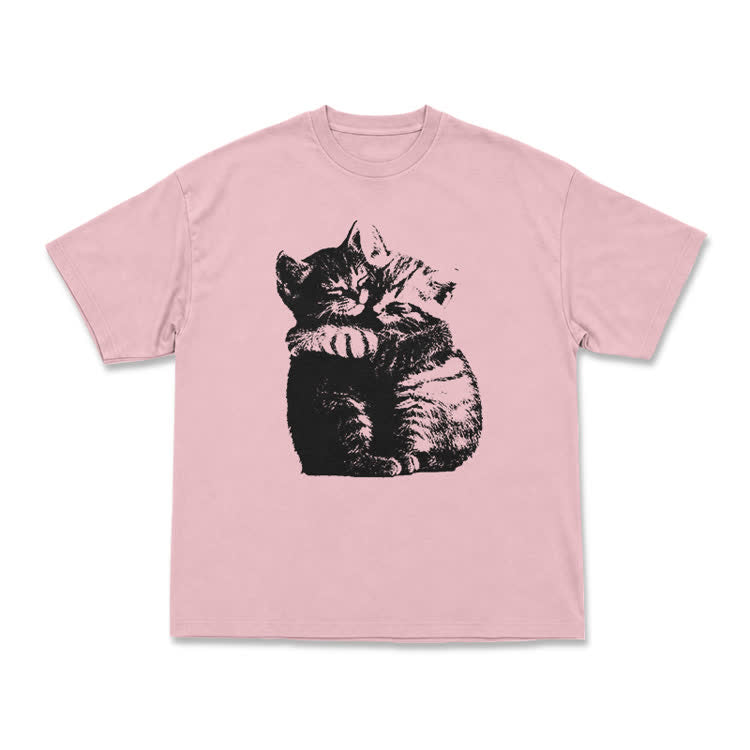 Modern Cat Artwork Casual T-Shirt