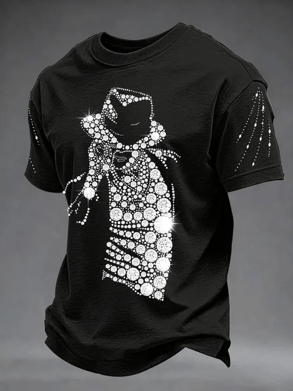 Men's Pop Music Inspired Printed Casual T-shirt