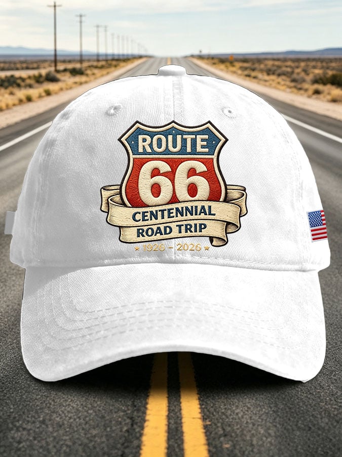 Unisex Vintage Road Trip Route 66 Centennial Printed Hat
