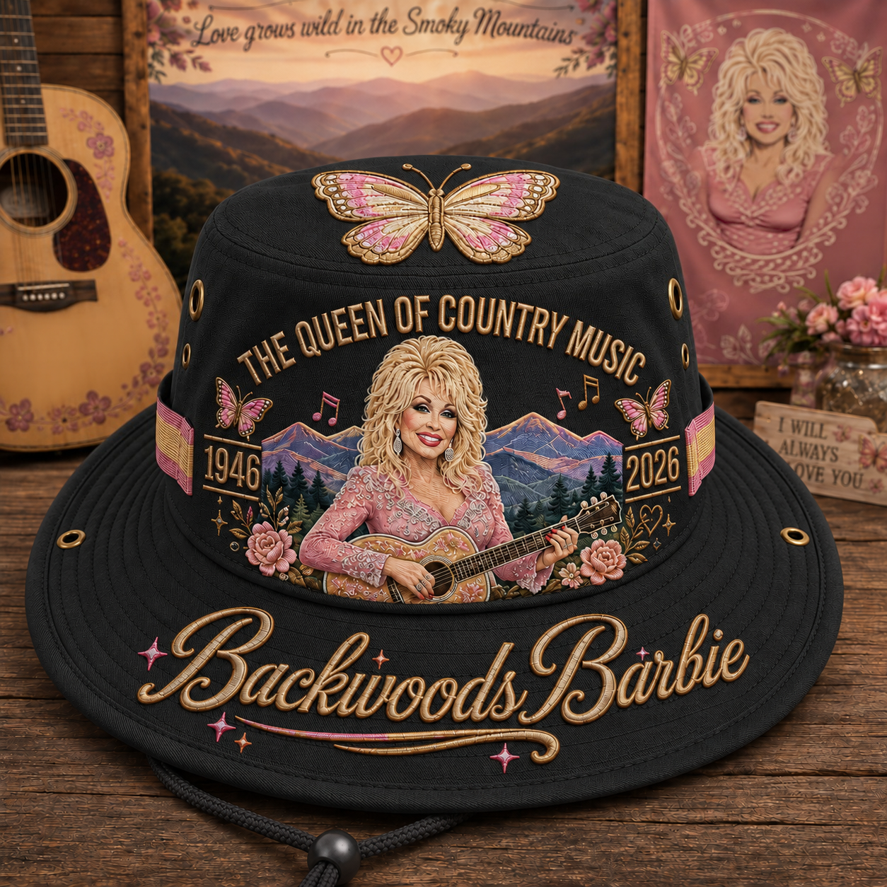 🇺🇸 Last Day Promo: 49% OFF🎸🦋Queen of Country Music Memorial Boonie Hat