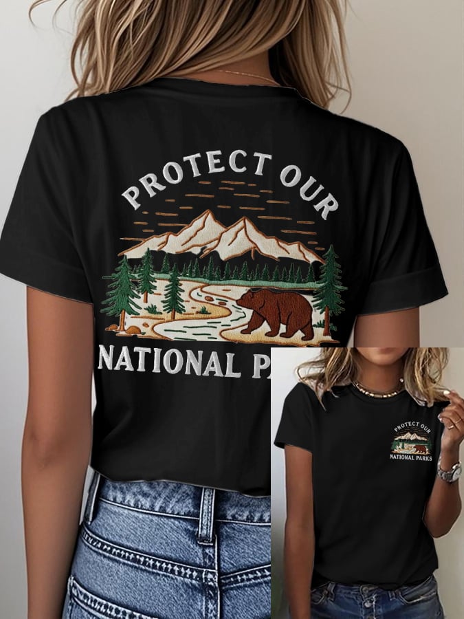 Women's Fashion Casual National Park Protection T-Shirt