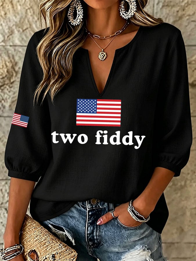 Women's Vintage Print Top