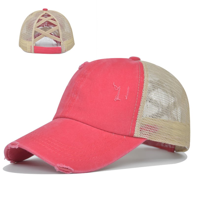 Messy Bun Denim Cap