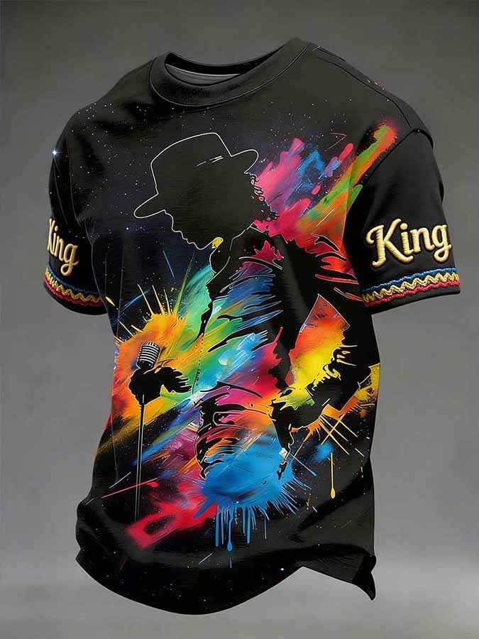 Men's Pop Music Inspired Printed Casual T-shirt