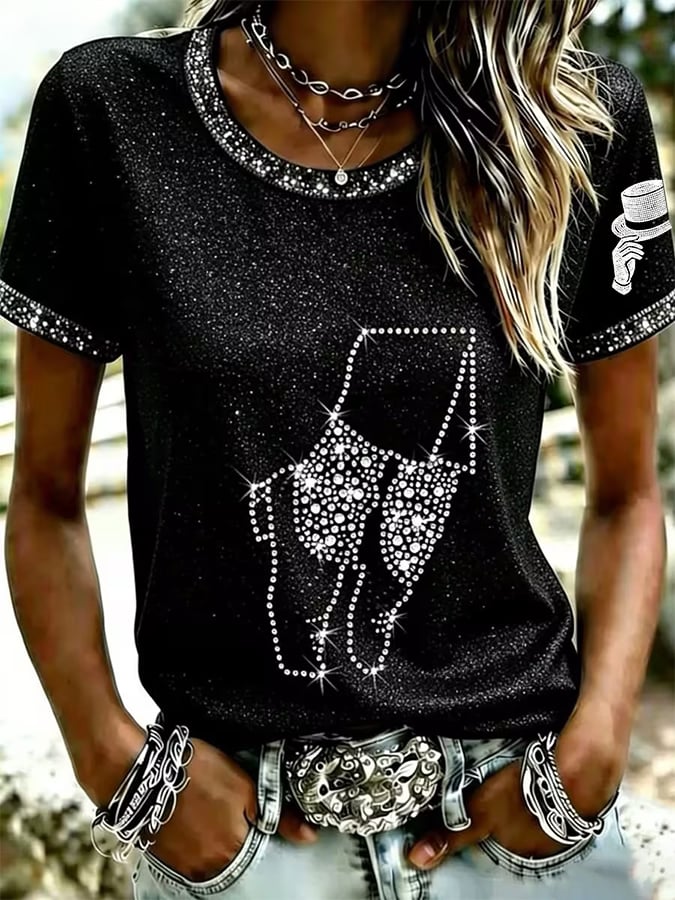 Women's  Pop Music Inspired Printed Casual T-shirt
