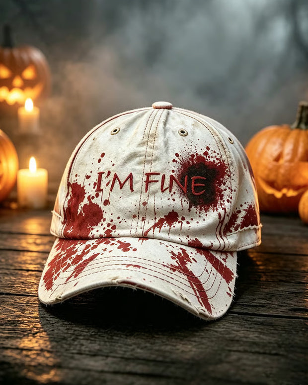 Unisex Halloween Bloody I'm Fine Printed Cap