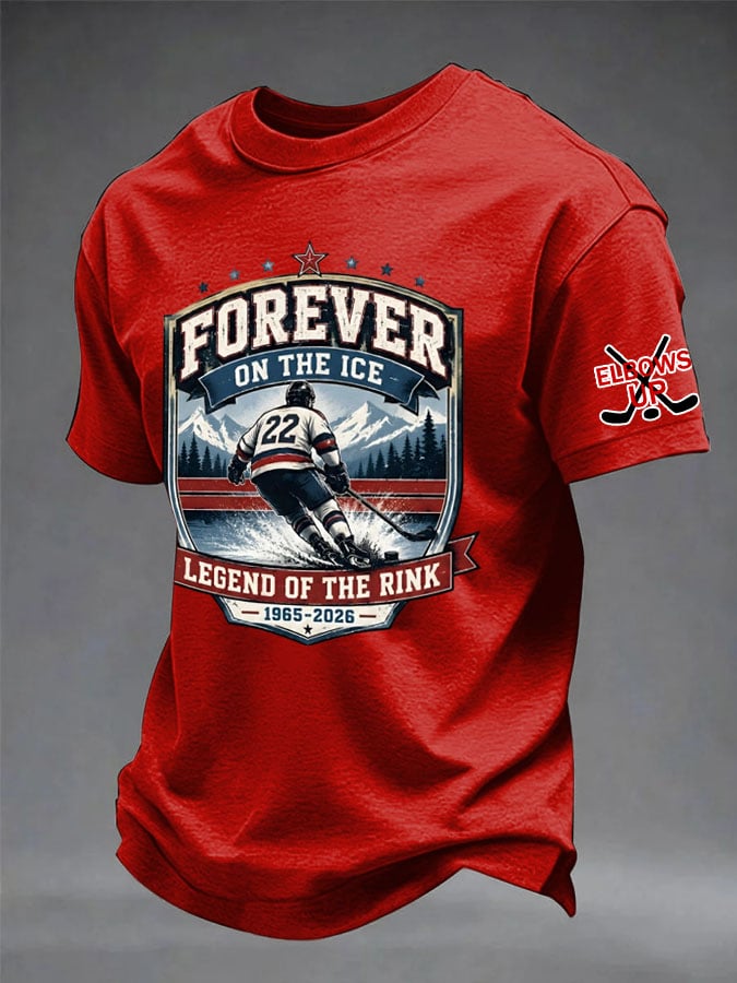 Men's Forever On The Ice Legend Of The Rink Hockey 1965-2026 Printed Casual T-Shirt