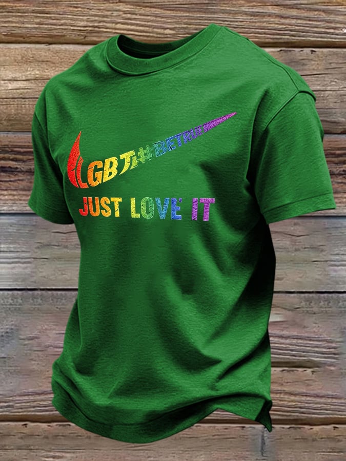 Men's Retro Pride Parade Be True Just Love It Print T-Shirt
