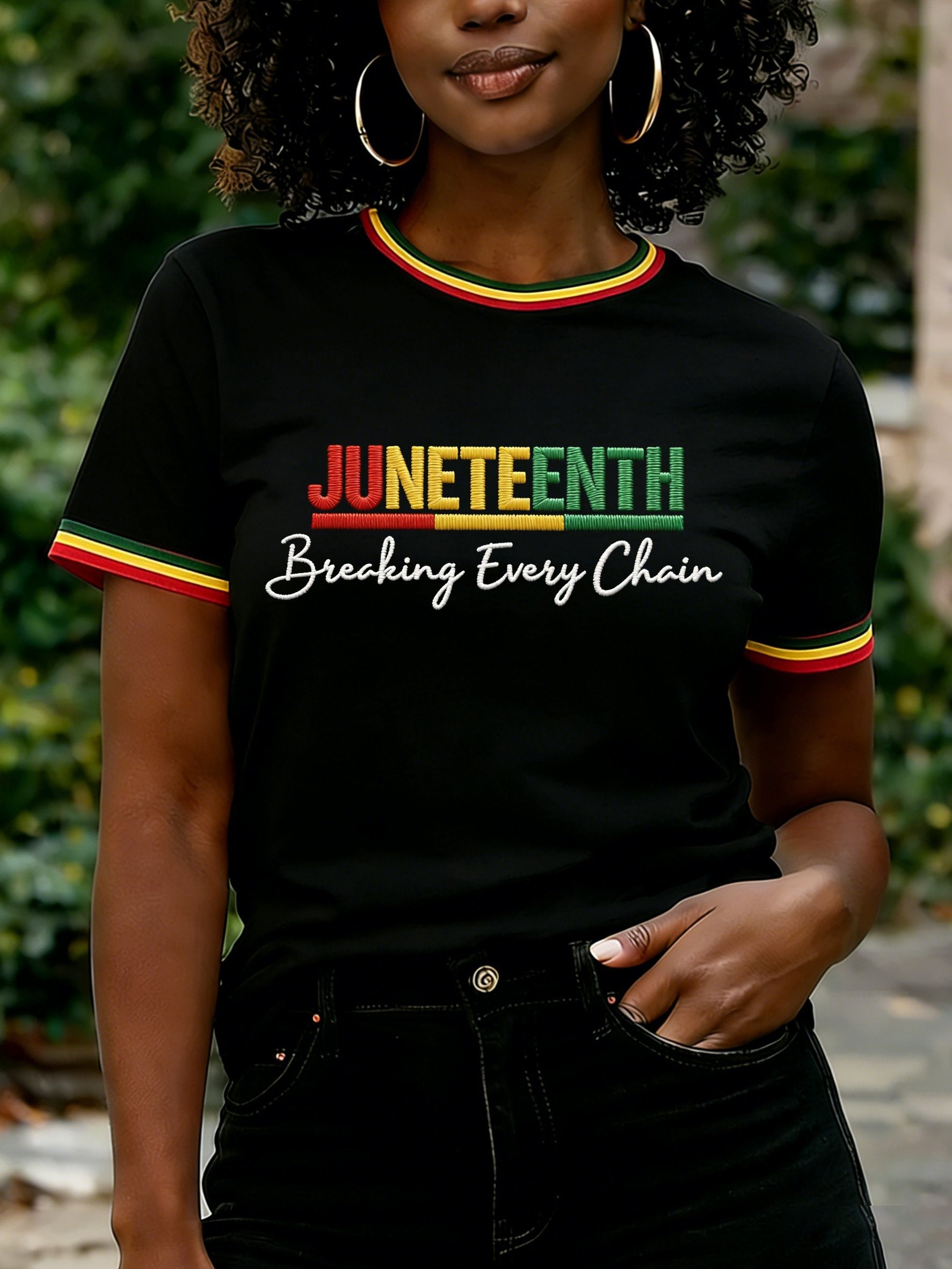 Women's Juneteenth Breaking Every Chain Print Casual T-shirt