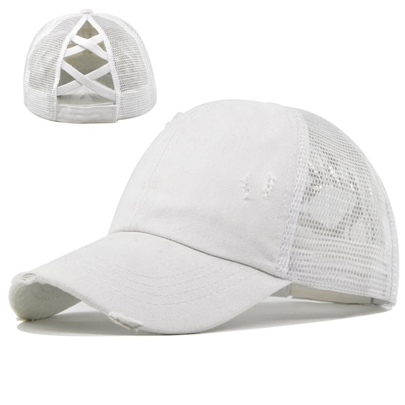 Messy Bun Denim Cap