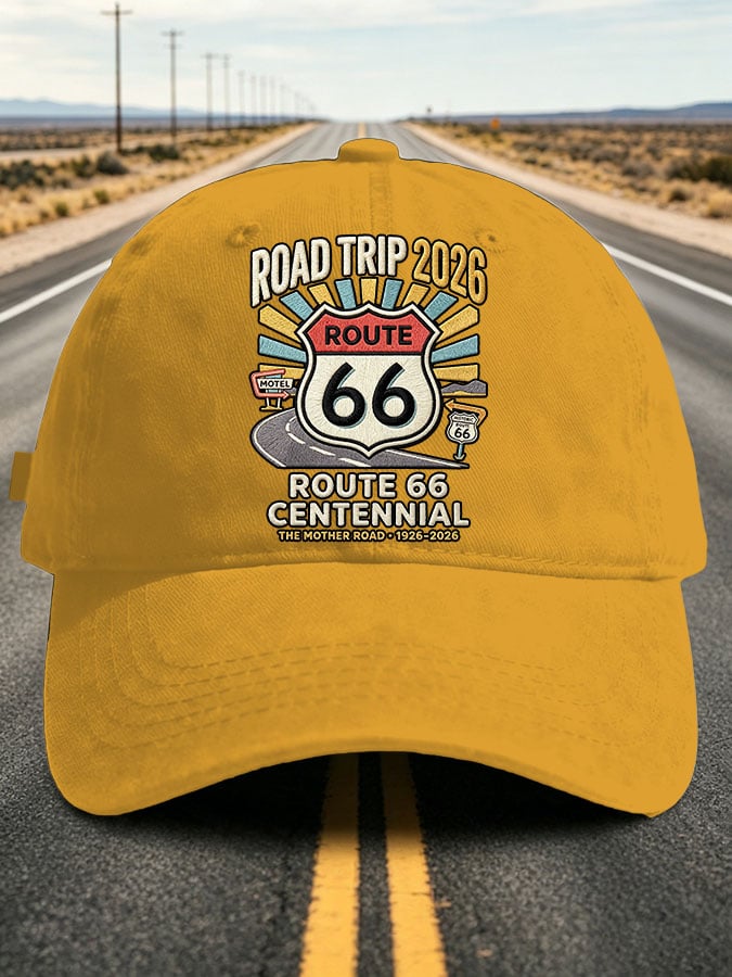 Unisex Vintage Road Trip Route 66 Centennial Printed Hat