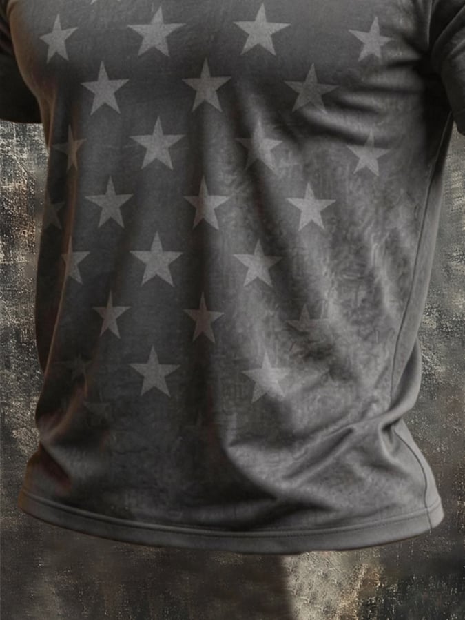 Men's Retro Biker "Route 66" Crew Neck Short-Sleeve T-Shirt