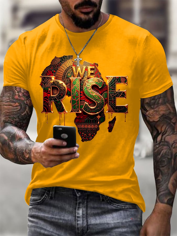 Men's Juneteenth Print Casual T-Shirt
